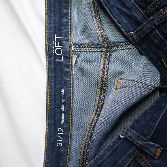 LOFT 31 / 12 Modern Skinny Ankle Dark Wash Stretch Denim Womens Jeans - Picture 7 of 9